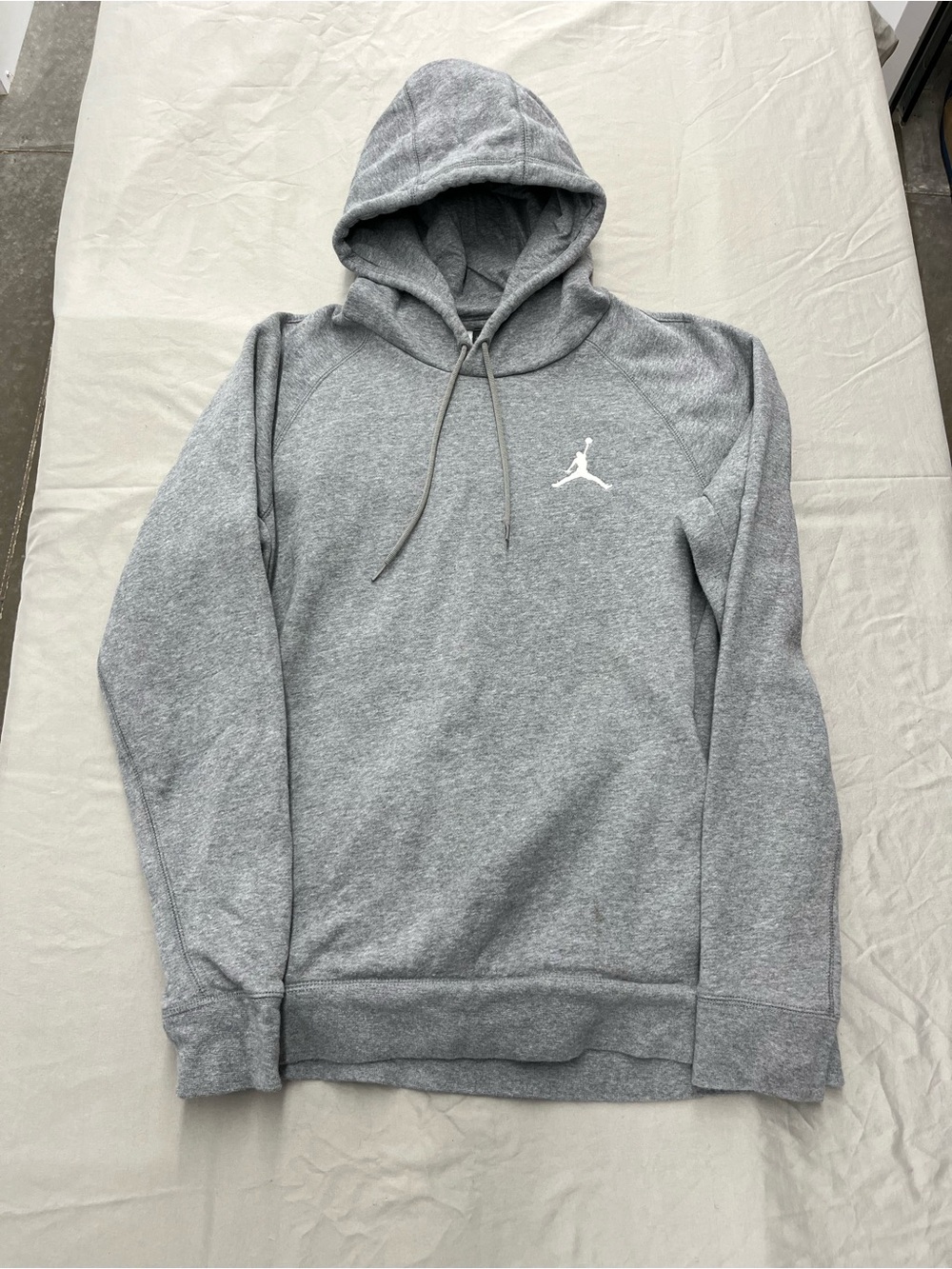Jordan Gray Hooded Pullover with White Jumpman Mens Size Medium